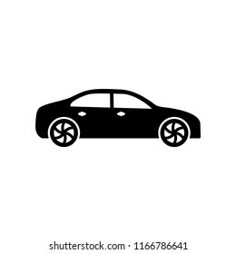 Side Sedan Car Icon Vector