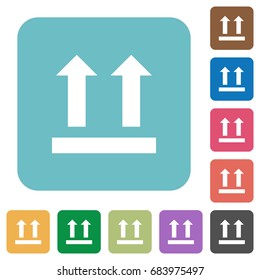 Side up sign white flat icons on color rounded square backgrounds