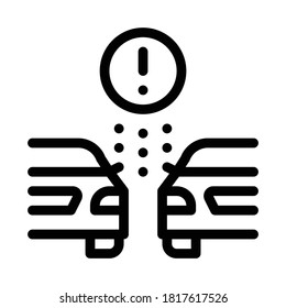 Symbolvektorgrafik für das Seitenabstandskontrollsystem. Schild für die Seitenabstandssteuerung des Fahrzeugs. einzelne Kontursymbolgrafik