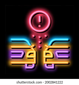 side spacing car control system neon light sign vector. Glowing bright icon side spacing car control system sign. transparent symbol illustration
