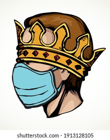 Side stop 2019 viral flu risk corrupt panic crisis danger hazard 19 human false self safe trust faith male patient hide cure. Funny humor fraud blind doctor fear head care cartoon graphic draw vector