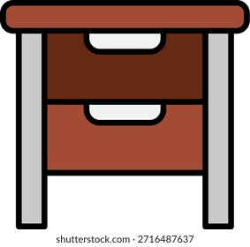 Signo de arte de símbolo de icono de mesa lateral