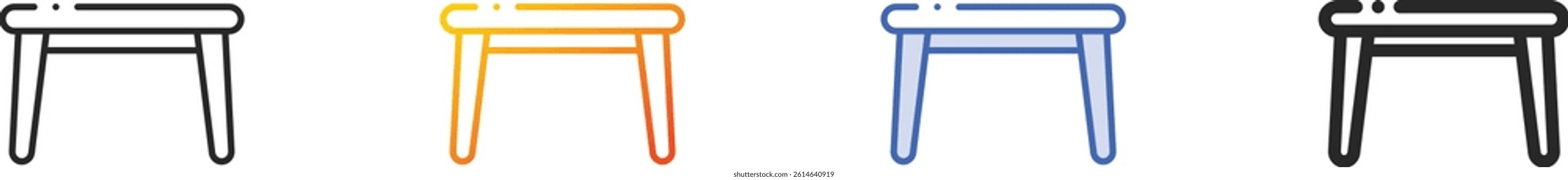 side table icon.Thin Linear, Gradient, Blue Stroke and bold Style Design Isolated On White Background