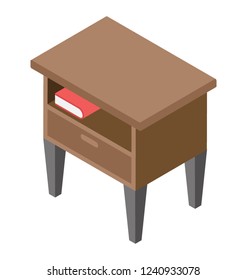 Side table isometric icon design