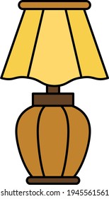 Side Table lamp Concept Vector color line Icon Design, Interior design Symbol, Home Office decoration Sign, Residential and Commercial Decor Elements stock illustration