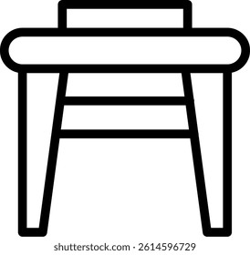 Side Table Line Vector Icon Design