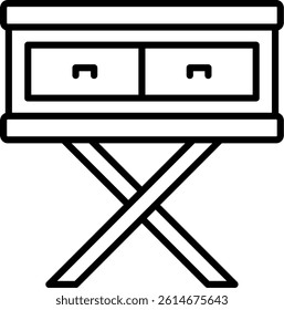 Side Table Line Vector Icon Design