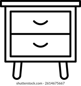 Side Table Line Vector Icon Design