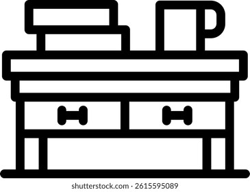 Side Table Line Vector Icon Design