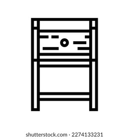 vector de icono de la línea de la sala de estar de la mesa lateral. señal de salón de mesa lateral. símbolo de contorno aislado ilustración negra