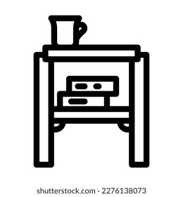 side table living room line icon vector. side table living room sign. isolated contour symbol black illustration