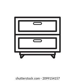 Side Table Outline Icon Vector Illustration