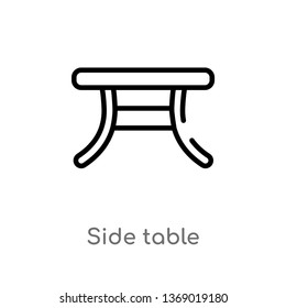 side table vector line icon. Simple element illustration. side table outline icon from furniture concept. Can be used for web and mobile