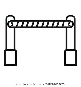 Side traffic barrier icon outline vector. Railway crossing. Front side pass