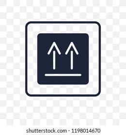 Side up transparent icon. Side up symbol design from Delivery and logistic collection.