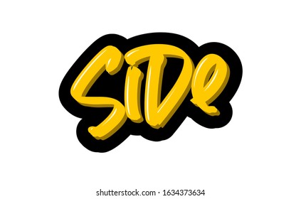 Side, Turkey city logo text. Vector illustration of hand drawn lettering on white background