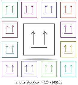 side up, box icon. Elements of packaging symbols in multi color style icons. Simple icon for websites, web design, mobile app, info graphics