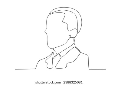 Side view of African male. Black history month one-line drawing