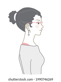 Side view African woman illustration