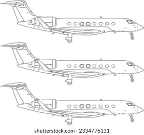 Side view of the airplane G650 vector