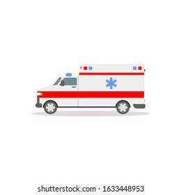 Side View Ambulance Car Lights Flat Stock Vector (Royalty Free ...