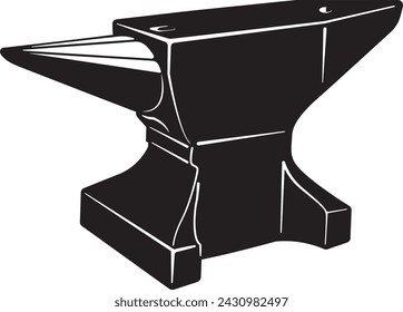 Seitenansicht eines Ambosses Vektor-Illustration in Schwarz-Weiß