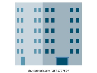 Side view of an apartment building illustration
