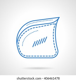 A side view of an arm chair. Soft furniture for home, office, hotel interior. Seats and chairs. Flat blue line style vector icon. Single design element for website, business.