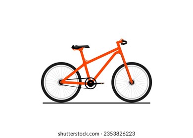 Vista lateral, Bicicleta sobre fondo aislado, Ilustración vectorial.