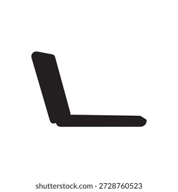Side view black book laptop silhouette icon vector illustration