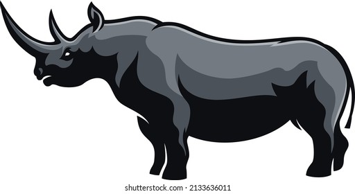 Side View of Black Rhino