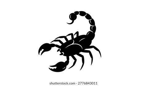 Side view of a black scorpion silhouette