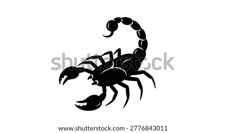 Side view of a black scorpion silhouette