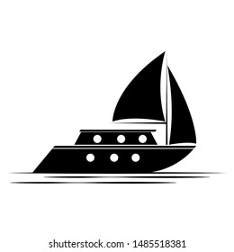 side view of a boat, vector illustration design