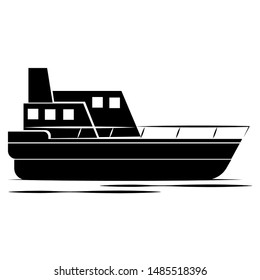 side view of a boat, vector illustration design