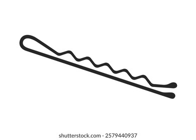 Side view of a bobby pin or hair pin used in female hairstyles in vector