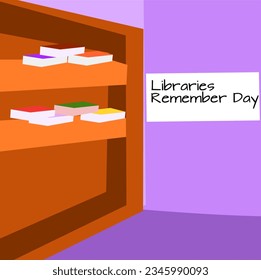 a side view of a bookshelf to commemorate Library Remembrance Day on Sept. 11