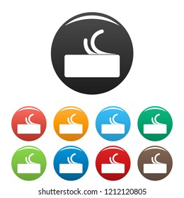 Side view butter icons set 9 color vector isolated on white for any design