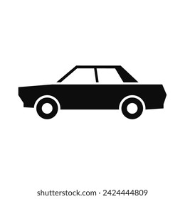 Side view of a car black icon vector illustration