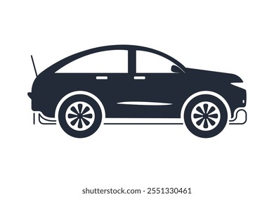 side view car transportation silhouette isolated icon