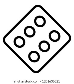 A side view of casino dice 