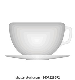 Side view of a coffee cup on white background - Vector