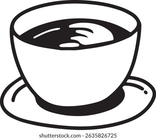 Side View Coffee Mug with Steam – Hand Drawn Minimalist Line Art Vector