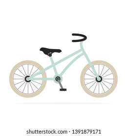 Side view of a colored bicycle - Vector. Flat illustration. Sport equipment.