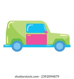 Side view of a colored car icon Vector illustration