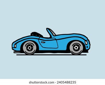 Side view of a compact sports car. Vector illustration.