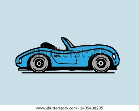 Side view of a compact sports car. Vector illustration.