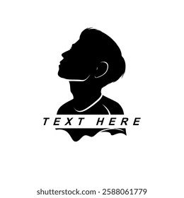 side view cool guy head silhouette logo vector illustration
