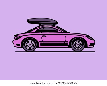 Side view of a coupe with a trunk. Vector illustration.