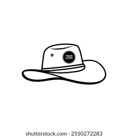 side view cowboy hat mockup vector illustration